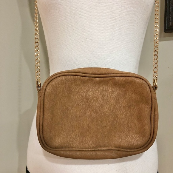 *RAMPAGE* Tan x Gold Chain Crossbody Purse Bag - Picture 4 of 6